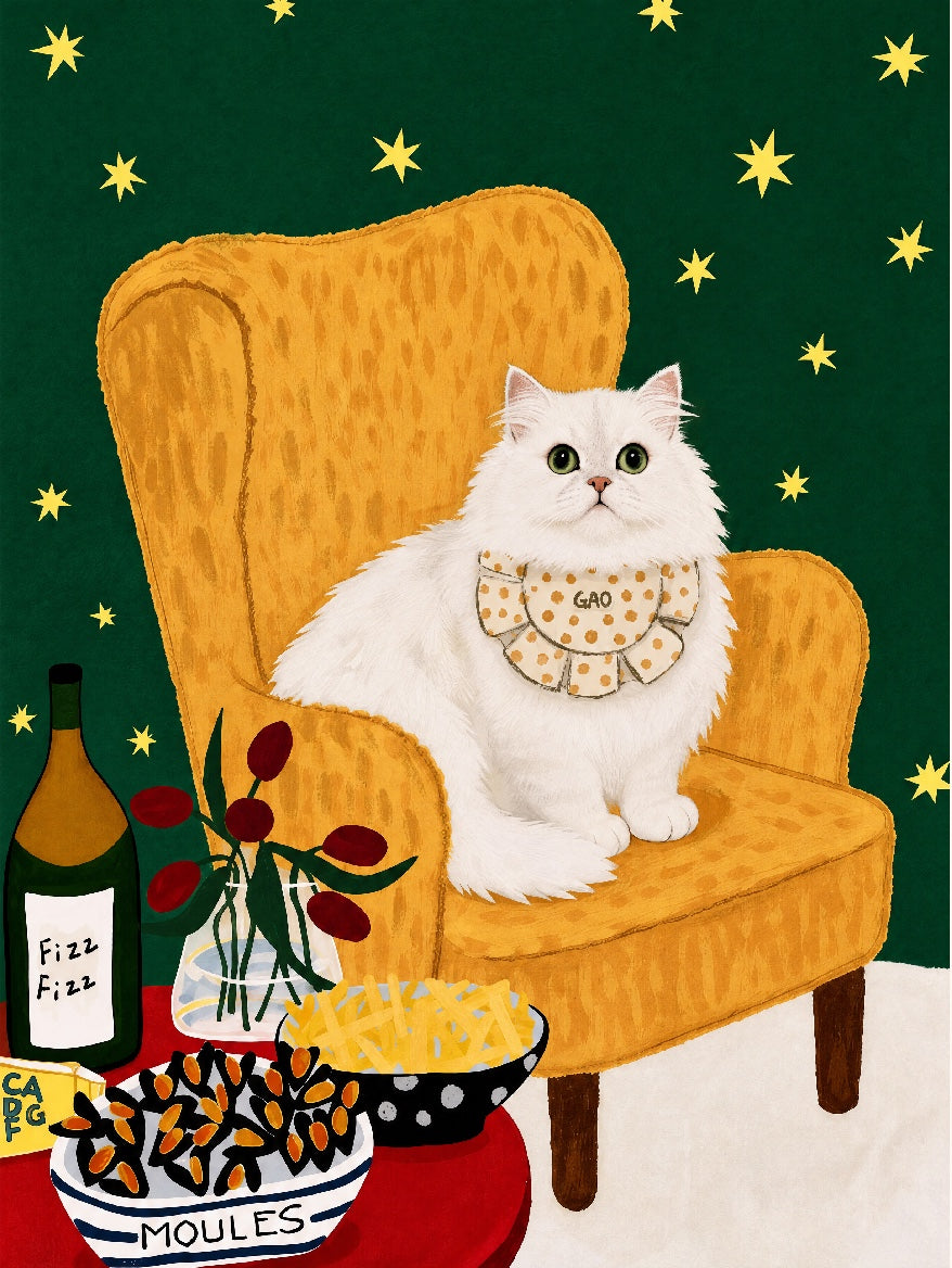 Green stars + yellow sofa